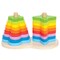 Hape: Double Rainbow Stacker - Wooden Ring Set Toy, Peg Stacking & Sorting Puzzle Game, Shape & Color Recognition Play, Baby, Toddlers Kids Age 12mo+